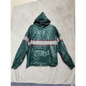 Vintage Izod Lacoste 1/2 Zip Pullover Cagoule Windbreaker Green Size M